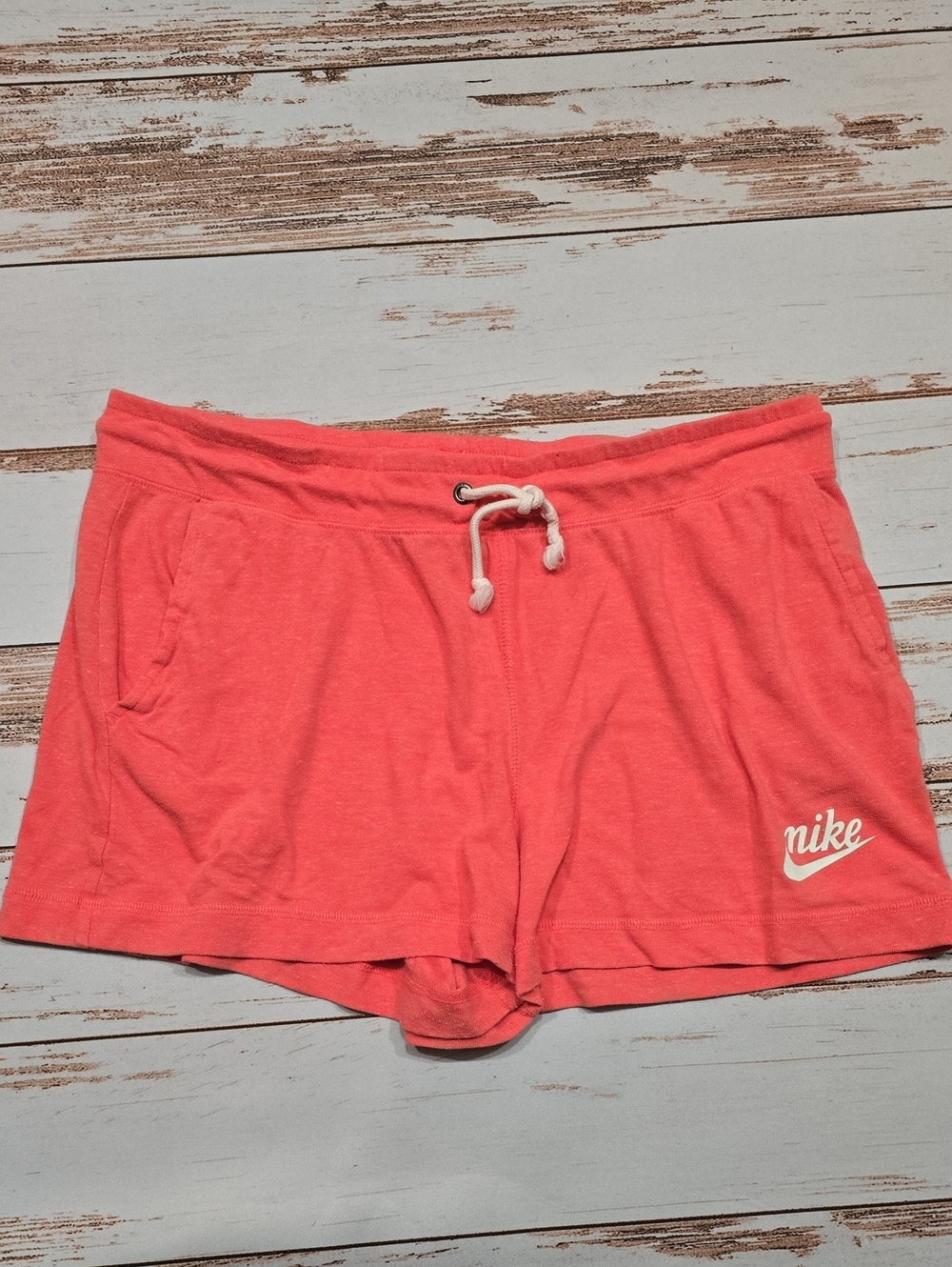 Nike Heritage Shorts Orange Cotton Womens Size L